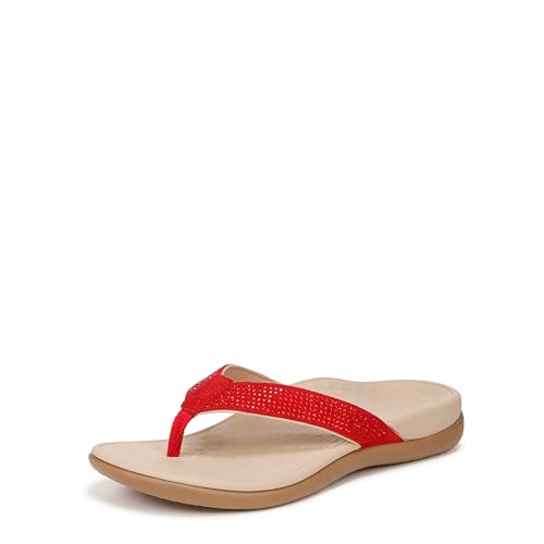 Vionic Women's Tide Rhinestones Sandals, Red