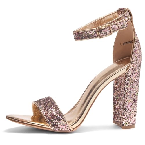 Herstyle Women’s Chunky Block Heels – Open Toe Ankle Strap Sandals