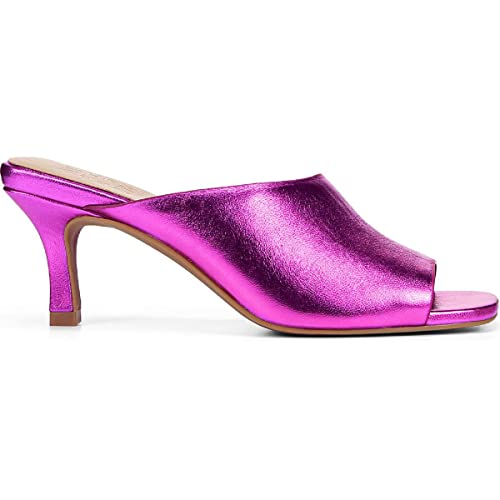 Naturalizer Womens Stacy Leather Slip On Mule Sandals Purple 7 Medium (B,M)