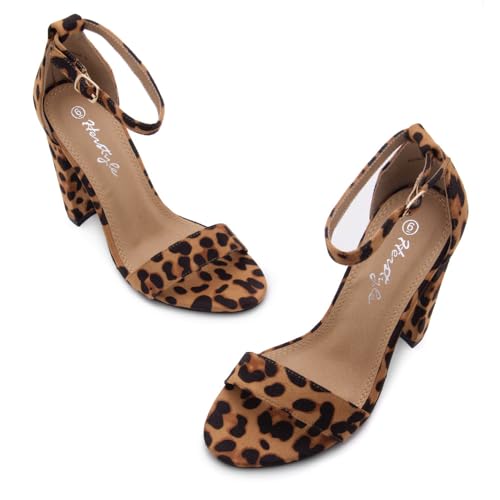 Herstyle Women’s Chunky Block Heels – Open Toe Ankle Strap Sandals