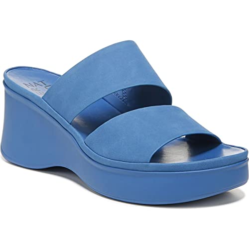 Naturalizer Womens Genn-Rally Slip On Slide Sandals Blue 8.5 Medium (B,M)