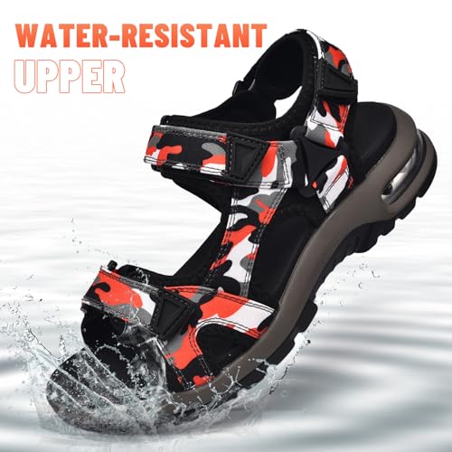 visionreast Mens Athletic Sandals Open Toe Hiking Outdoor Non-slip Sandals Air Cushion Sport Casual Beach Sandals