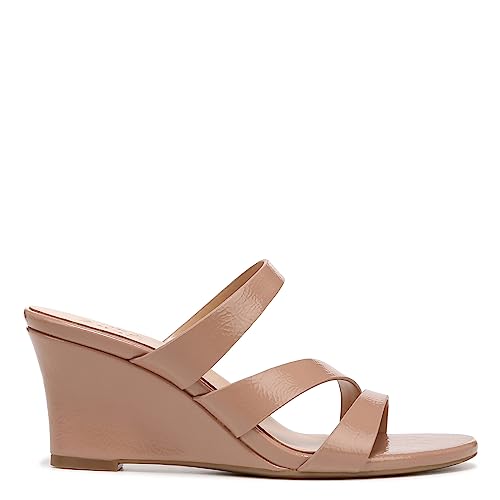 Naturalizer Womens Breona Faux Leather Wedge Sandals Taupe 11 Wide (C,D,W)