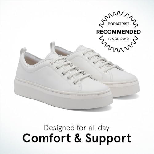 ABEO Jumpstreet Bungee Sneakers for Women | Arch Support Sneakers | No-tie Women's Sneakers | Fashion Sneakers | Built-in Orthotic Insole White Leather