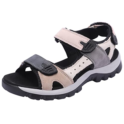 Harssidanzar Women’s Sport Outdoor Sandals Hiking Casual Walking Sandals Strap Open Toe Sport Sandals SL256US,Pink Black