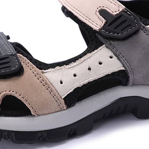 Harssidanzar Women's Sport Outdoor Sandals Hiking Casual Walking Sandals Strap Open Toe Sport Sandals SL256US,Pink Black