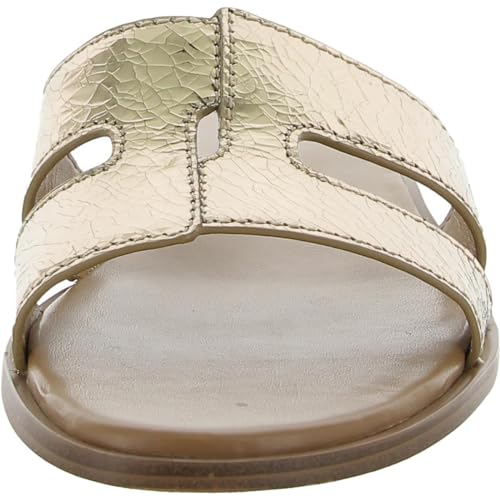 Naturalizer Womens Fame Leather Metallic Slide Sandals Gold 10.5 Medium (B,M)