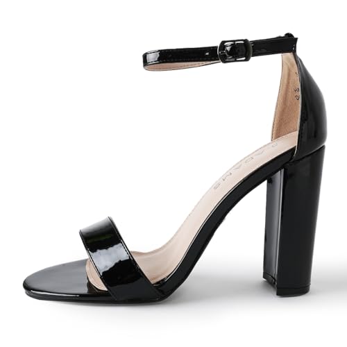 J. Adams Shirley Block Heels for Women – Strappy Ankle High Heels, Dressy Chunky Sandals – Wedding, Bridesmaid, Summer Shoes, Comfortable Party Wear