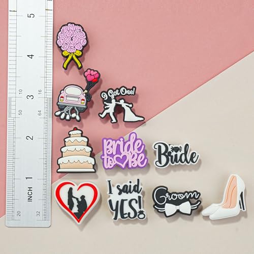 Wedding Shoe Charms, Bride Charms for Shoes, Wristbands Sandals and Bracelets, Gifts for Holidays and Special Occasions. (set wedding)