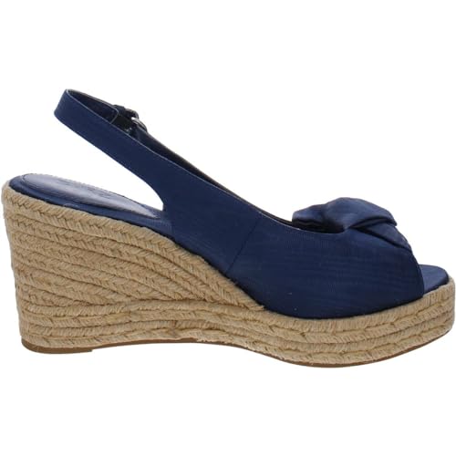Naturalizer Womens Bettina Peep-Toe Slingback Wedge Sandals Navy 7 Medium (B,M)