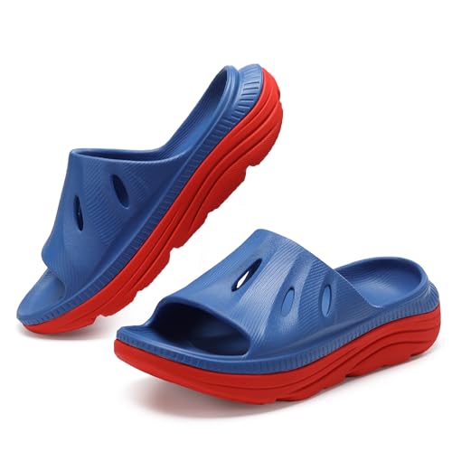 NPNYSY Mens Recovery Sandals With Sport Comfortable Plantar Fasciitis Sandals,Arch Support Orthotic Open Toe Sport Slides