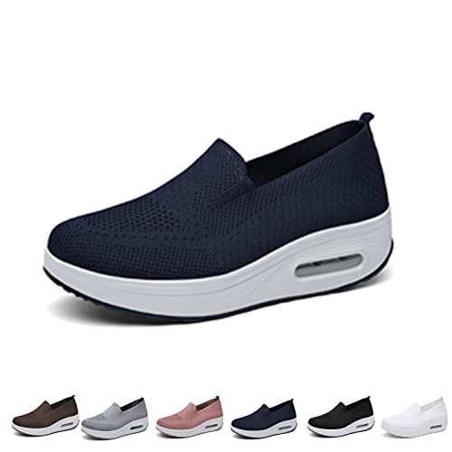 Fujimint Orthopedic Sneakers For Women, Womens Orthopedic Sneakers, Mesh Up Stretch Platform Sneakers, Orthopedic Sneakers (Blue