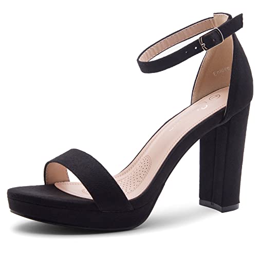 Shoe Land Women's Platform Heels - Chunky Block Heeled Sandals with Ankle Strap, Open Toe Dressy High Heels for Women, Comfortable Prom, Wedding & Party Pumps 2025