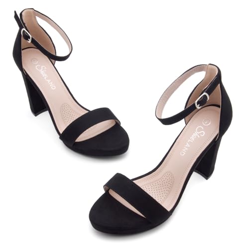 Shoe Land Women's Platform Heels - Chunky Block Heeled Sandals with Ankle Strap, Open Toe Dressy High Heels for Women, Comfortable Prom, Wedding & Party Pumps 2025