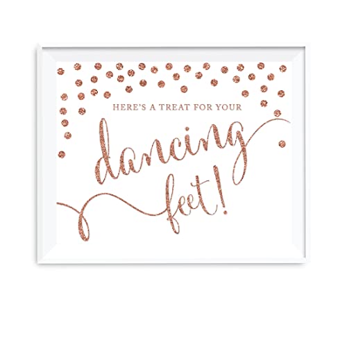 Andaz Press Wedding Party Signs, Rose Gold Faux Glitter