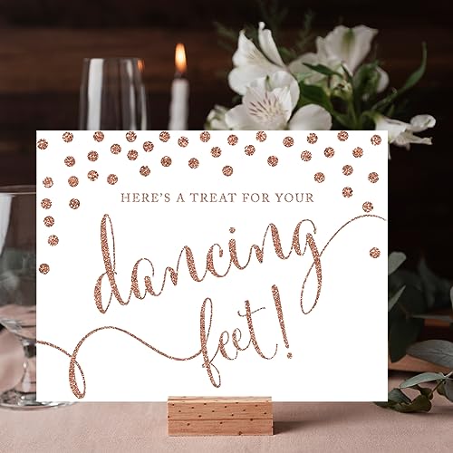Andaz Press Wedding Party Signs, Rose Gold Faux Glitter