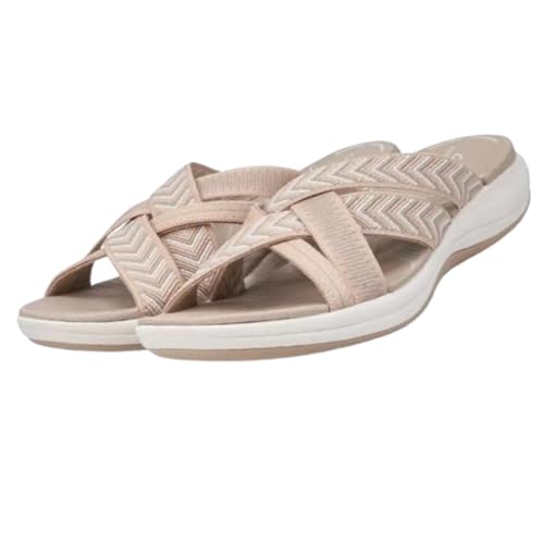 DEMITER 2024 Orthopedic Sport Slide Sandals,Comfortable Recovery Orthopedic Sandals,Botival Sandals (Beige