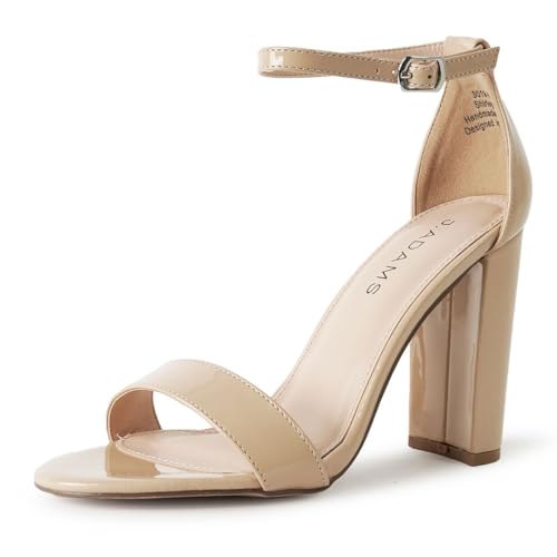 J. Adams Shirley Block Heels for Women – Strappy Ankle High Heels, Dressy Chunky Sandals – Wedding, Bridesmaid, Summer Shoes, Comfortable Party Wear