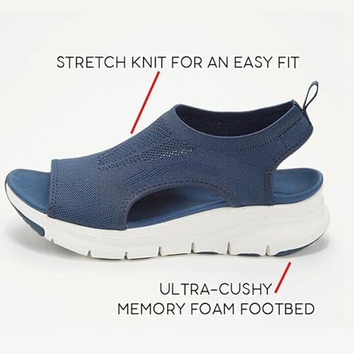 kolewe Shopellox Shoes Sandals, Washable Slingback Orthopedic Slide Sport Sandals Comfort Sandals(Blue