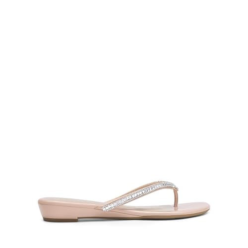 DREAM PAIRS Women's Fashion Rhinestones Design Slides Sandals