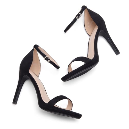 Shoe Land Women’s High Heels – Open Toe Stiletto Heels with Adjustable Ankle Strap | Dressy Sexy Strappy Heeled Sandals for Wedding, Prom, Party & Evening Wear