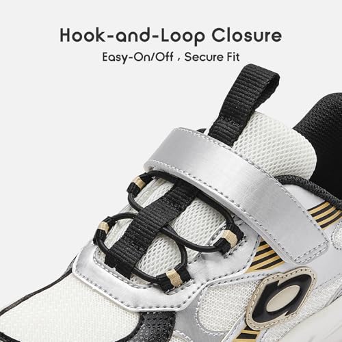 Balabala White Girls Sneakers Boys Sneakers Kids Sneakers Tennis Shoes School Shoes Lightweight Running Athletic Shoes