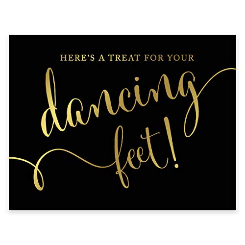 Andaz Press Wedding Party Signs, Black and Metallic Gold Ink