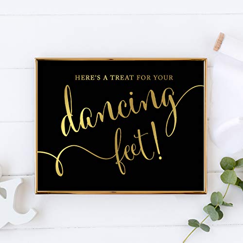 Andaz Press Wedding Party Signs, Black and Metallic Gold Ink