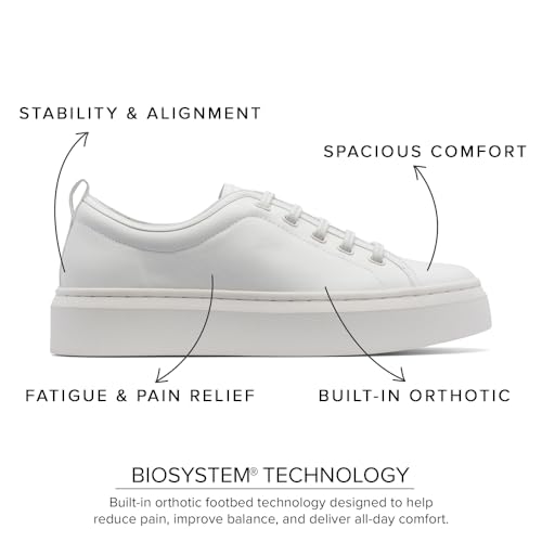 ABEO Jumpstreet Bungee Sneakers for Women | Arch Support Sneakers | No-tie Women's Sneakers | Fashion Sneakers | Built-in Metatarsal Pad White Leather 6.5 Medium