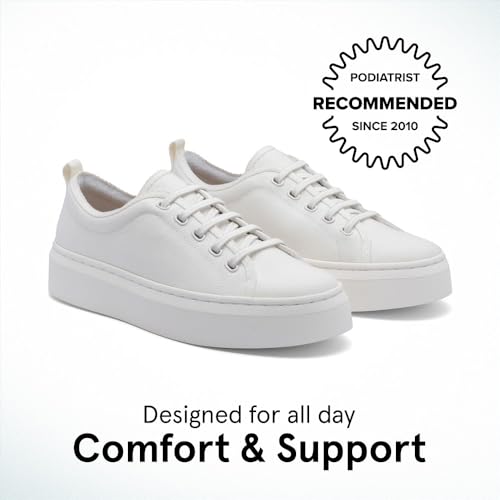ABEO Jumpstreet Bungee Sneakers for Women | Arch Support Sneakers | No-tie Women's Sneakers | Fashion Sneakers | Built-in Orthotic Insole White Canvas