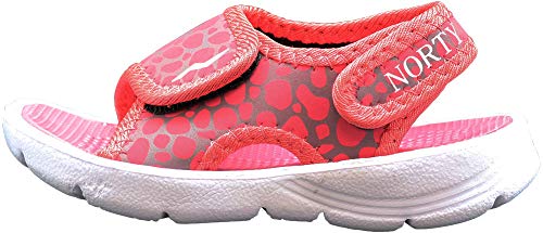 NORTY Toddler Sandals - Comfortable Girls' and Boys' Sandals for Kids - Unisex Toddler Kids' Sandals - Adjustable Sport Strap - Coral