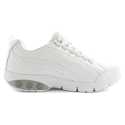 Therafit Shoe Women's Kathy Slip Resistant Leather Athletic Shoe 9W White