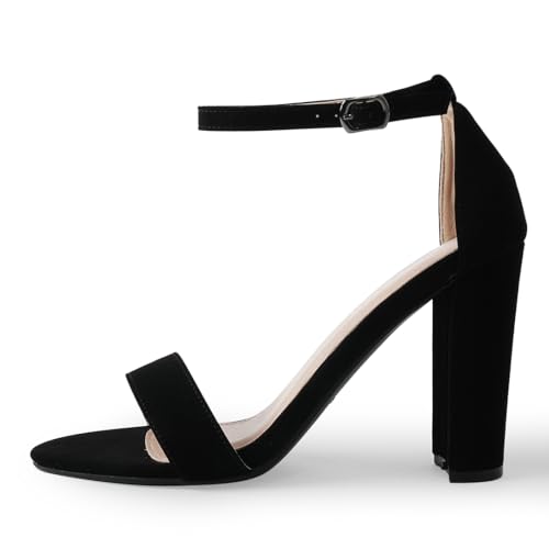 J. Adams Shirley Block Heels for Women – Strappy Ankle High Heels, Dressy Chunky Sandals – Wedding, Bridesmaid, Summer Shoes, Comfortable Party Wear