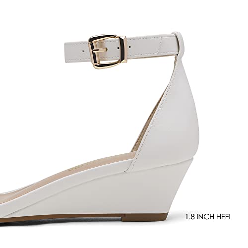 DREAM PAIRS Women's Ankle Strap Low Wedge Sandals Party Bridal Wedding Dress Shoes