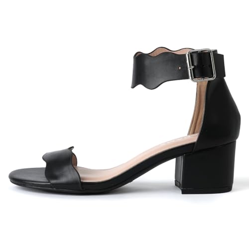 J. Adams Mimi Heeled Sandals For Women - Ankle Strap Low Block, Open Toe Dress Pumps, Chunky Heels For Women - Shoes For Womens Dressy Sandal - For Bridal Shoes, Wedding Shoe, Womens Summer Sandals