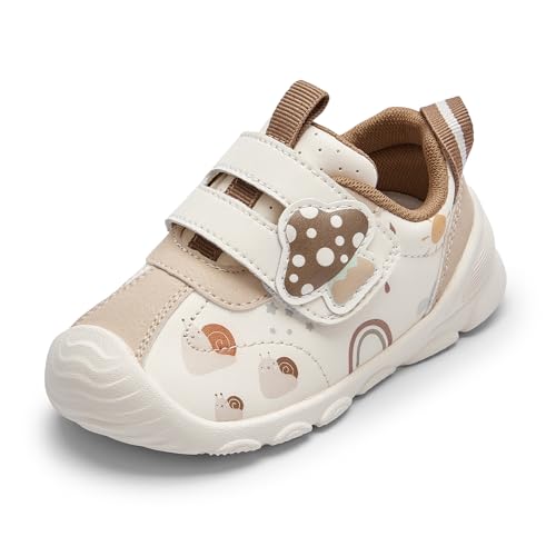 Balabala Toddler Girl Sneakers Walking Shoes Toddler Boy Sneakers Baby Sneakers Running Shoes Lightweight Slip on Sneakers Brown