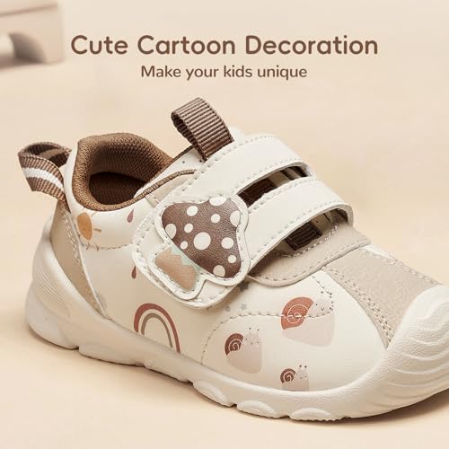 Balabala Toddler Girl Sneakers Walking Shoes Toddler Boy Sneakers Baby Sneakers Running Shoes Lightweight Slip on Sneakers Brown