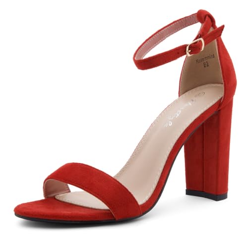 Herstyle Women’s Chunky Block Heels – Open Toe Ankle Strap Sandals