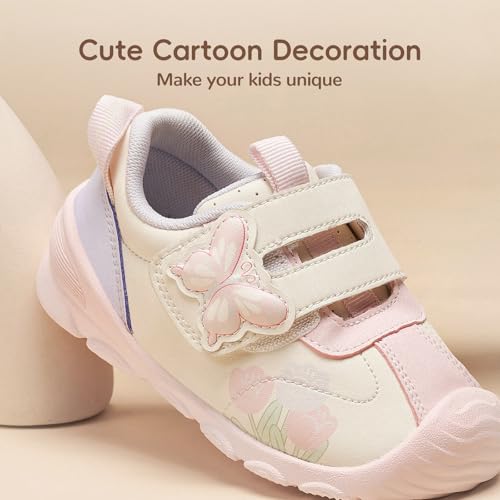 Balabala Toddler Girl Sneakers Walking Shoes Toddler Boy Sneakers Baby Sneakers Running Shoes Lightweight Slip on Sneakers Pink