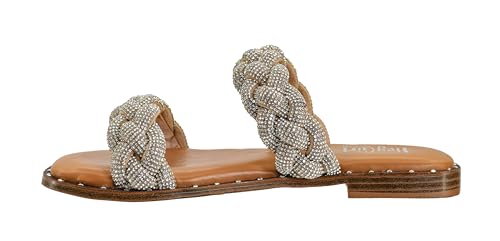 Corkys Footwear Women's Don't Get It Twisted Clear Rhinestones Slip on Sandals Size 07